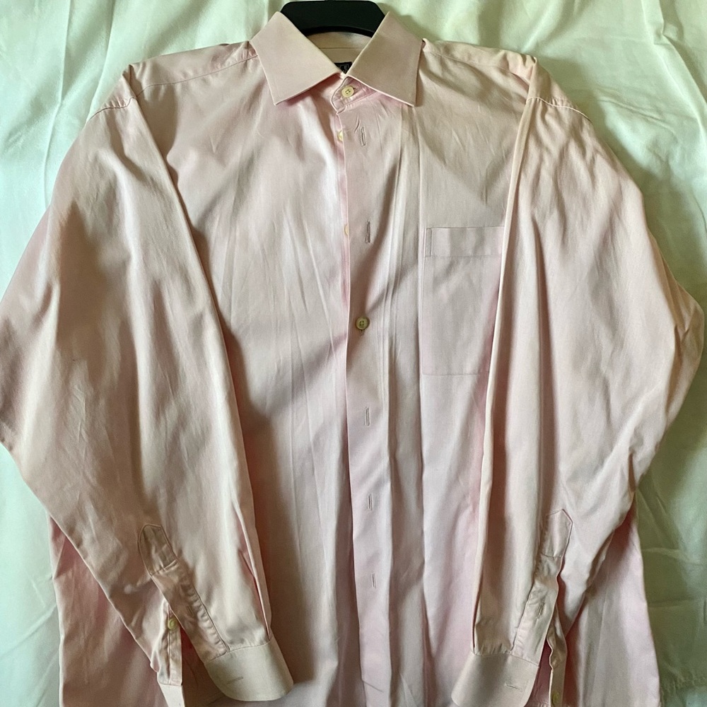 Ike Behar 	Button Down Dress Shirt	Pink 	16.5-34